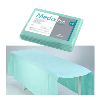 Prześcieradło jednorazowe 150cm x 210cm zielone podfoliowane 54g MedixPro 5szt