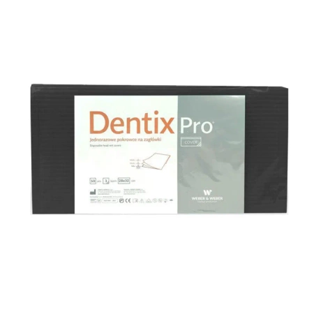 Pokrowiec na zagłówek stomatologiczny 32cm x 28cm czarny podfoliowany 54g DentixPro 600szt