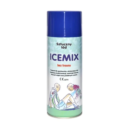 Sztuczny lód ICEMIX w aerozolu zamrażacz dla sportowców bez freonu 400ml 12szt
