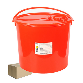 Pojemnik na odpady medyczne 20l czerwony Intergos 10szt