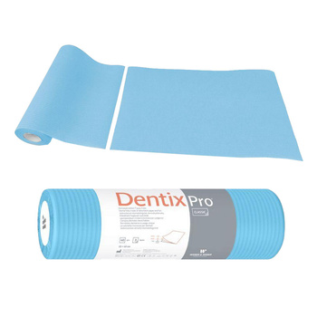 Serweta dentystyczna na rolce 33cm x 48cm niebieska podfoliowana 54g DentixPro 40szt