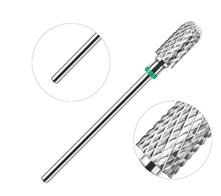 Frez Karbidowy z Węglika Spiekanego, walec 3/32 Barrel Ball(C)-zielony (mocny)