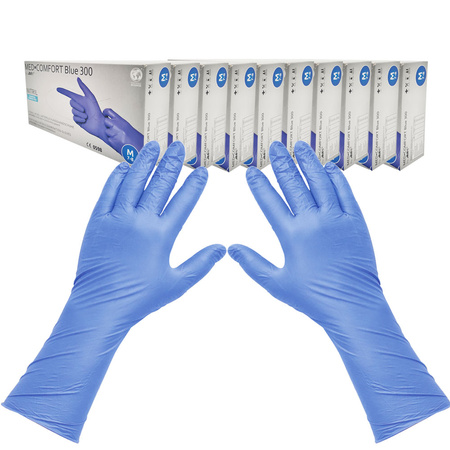 Rękawiczki nitrylowe M niebieskie Ampri Blue 300 100sztuk karton 10op