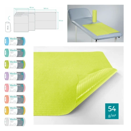 Podkład higieniczny na rolce 50cm x 50cm limonkowy podfoliowany 54g MedixPro 360szt