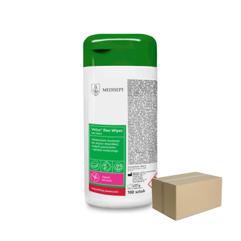 Alkoholowe chusteczki do szybkiej dezynfekcji i mycia Velox Duo Wipes Tea Tonic puszka 100 szt x 12op