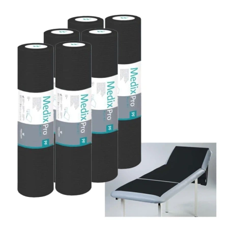 Podkład higieniczny na rolce 50cm x 50cm czarny podfoliowany 54g MedixPro 480szt