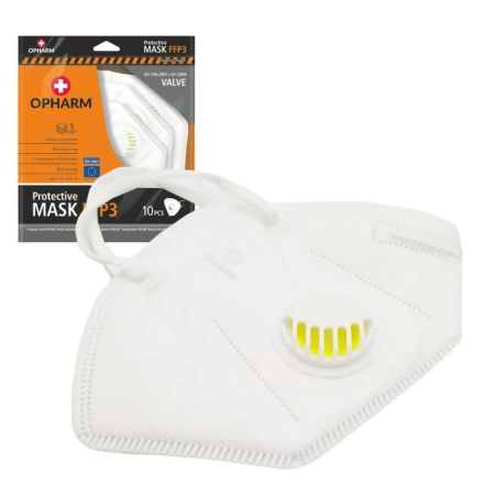 Maska ochronna FFP3 z zaworem oddechowym 5-warstw biała 10 szt x 24op