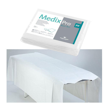 Prześcieradło jednorazowe 150cm x 210cm białe podfoliowane 54g MedixPro 5szt