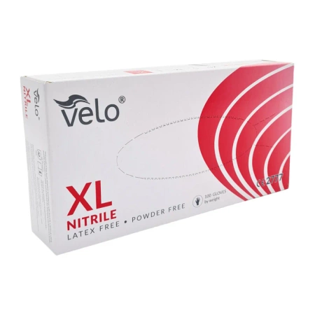 Rękawiczki nitrylowe XL niebieskie Velo 100sztuk karton 10op