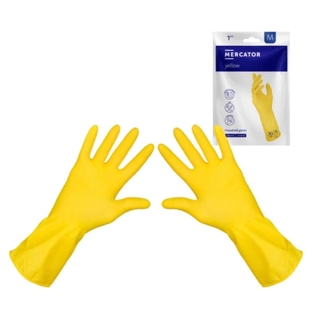 Rękawiczki gumowe M gospodarcze żółte lateksowe Ideall Yellow 1 para