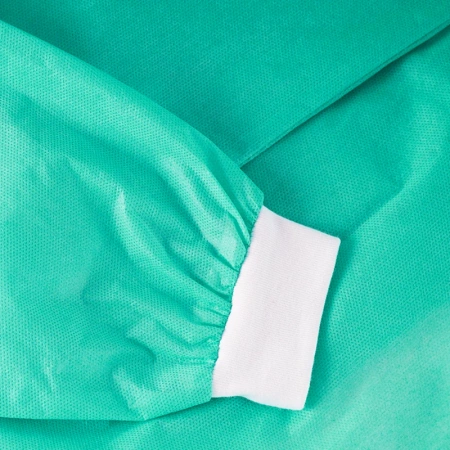 Fartuch jednorazowy zielony L z mankietem (flizelina 24g) 100szt