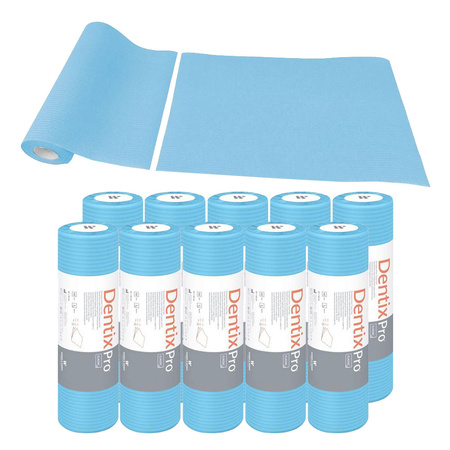Serweta dentystyczna na rolce 33cm x 48cm niebieska podfoliowana 54g DentixPro 400szt