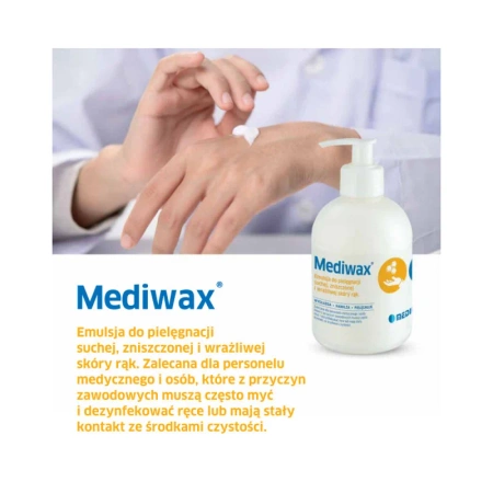 Mediwax krem do rąk 500ml do pielęgnacji suchej i wrażliwej skóry 9szt