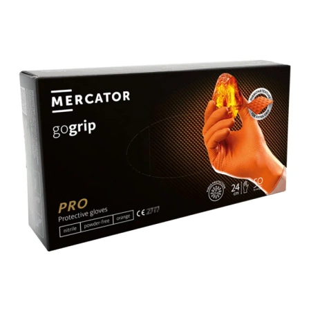 Rękawiczki nitrylowe XL pomarańczowe Mercator Gogrip 50szt