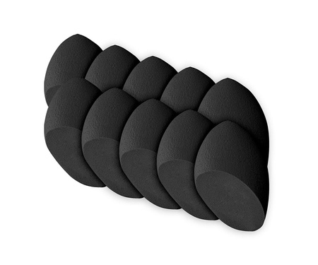 Zestaw 10 Gąbek do Makijażu - Super Miękkie Blendery w Kolorze Czarnym, Idealne do Precyzyjnej Aplikacji Kosmetyków