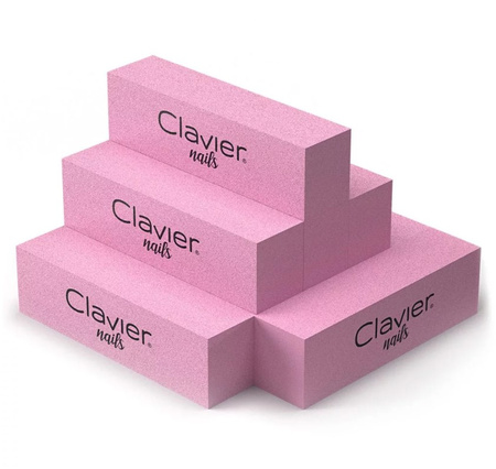 Blok Polerski Polerka Pilnik do paznokci, manicure - CLAVIER - 10 szt. - różowy