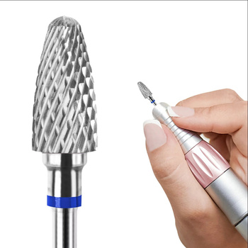 Frez Karbidowy z Węglika Spiekanego, stożek 3/32 Tirch Cylinder (M)-niebieski (średni)