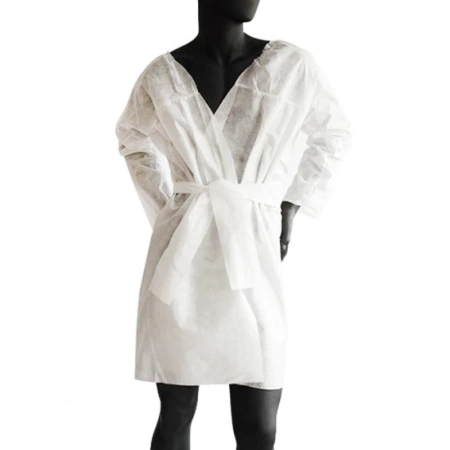 Szlafrok jednorazowy z włókniny biały kosmetyczny zabiegowy SPA 5 szt biały