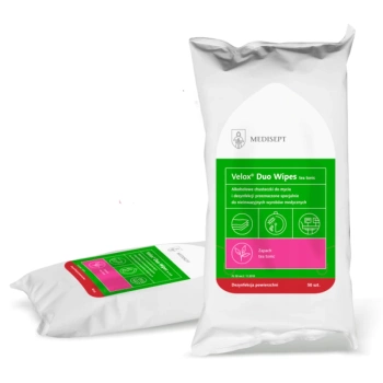 Alkoholowe chusteczki do szybkiej dezynfekcji i mycia Velox Duo Wipes Tea Tonic flow pack 50szt