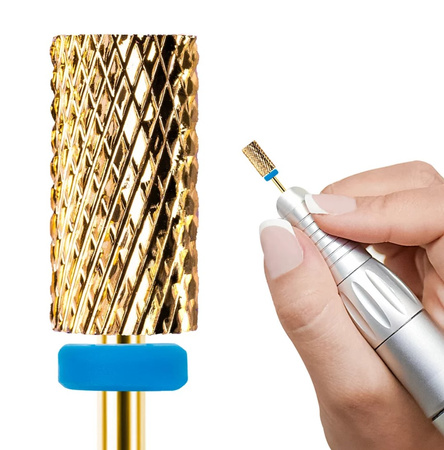 Frez Karbidowy z Węglika Spiekanego, walec 3/32 Large Barrel Gold(M)-niebieski (średni)