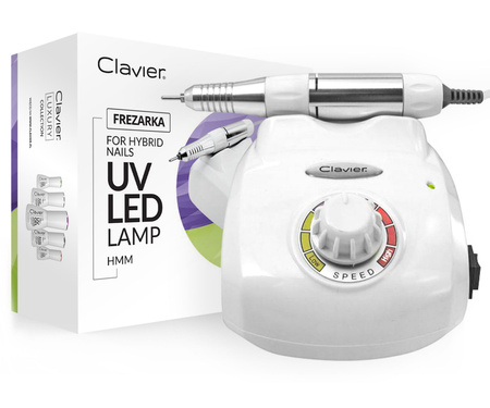 Profesjonalna frezarka do paznokci w eleganckim białym kolorze, idealna do precyzyjnego manicure i pedicure w domowym zaciszu lub w salonie kosmetycznym.