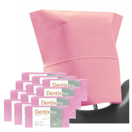 Pokrowiec na zagłówek stomatologiczny 32cm x 28cm różowy podfoliowany 54g DentixPro 600szt