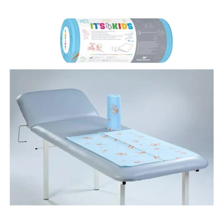 Podkład dla dzieci na rolce 50cm x 80cm niebieski podfoliowany 54g Its4kids 225szt