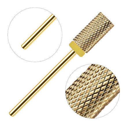 Frez Karbidowy z Węglika Spiekanego, walec 3/32 Large Barrel Gold(XF)-żółty (bardzo delikatny)