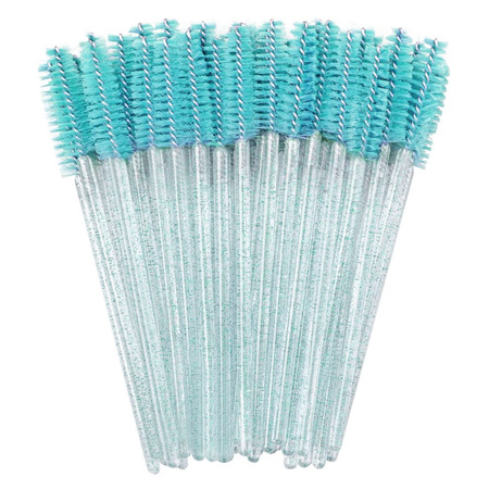 Szczoteczka Spiralka - do Rzęs i Brwi, 50 szt. - kolor turkusowy