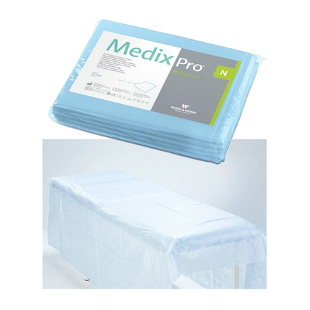 Prześcieradło jednorazowe 160cm x 210cm niebieskie 20g MedixPro 5szt