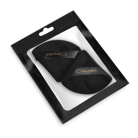 Puszek trójkątny do pudru Clavier, czarny 2szt