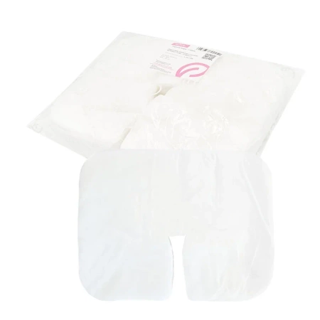 Podkład na zagłówek typu rogal 29cm x 36cm biała włóknina 100szt x 10op