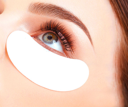 Płatki do Rzęs 100 szt., Żelowe, pod oczy, do przedłużania Clavier, 50 par CZARNE