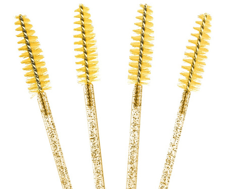 Szczoteczka Spiralka - do Rzęs i Brwi, 50 szt. - kolor złoty kryształ