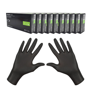 Rękawiczki nitrylowe S czarne Mercator Nitrylex Black 100sztuk karton 10op