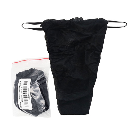 Stringi jednorazowe męskie czarne majtki do masażu włóknina nieprześwitujące 1szt