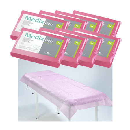 Prześcieradło jednorazowe 80cm x 210cm różowe 20g MedixPro 80szt