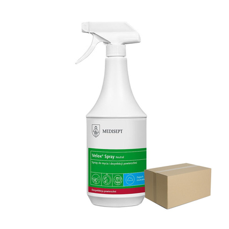 Spray do mycia i dezynfekcji powierzchni Velox Spray Neutral 1l 12op