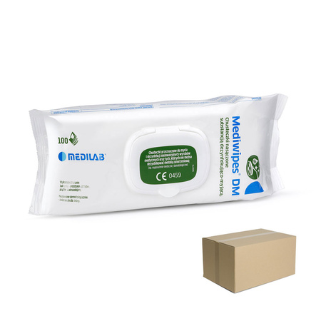 Chusteczki Mediwipes DM do dezynfekcji i mycia powierzchni nieinwazyjnych 100szt flow pack 12op