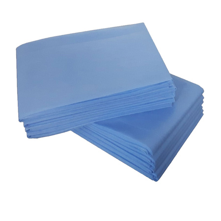 Prześcieradło jednorazowe 105cm x 210cm niebieskie włókninowe 28g 10szt