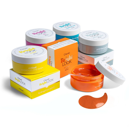 Żelowe płatki pod oczy Bright Look Clavier, gold black pearl, 60szt