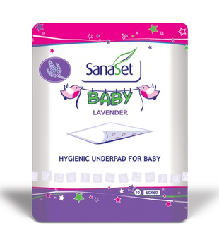 Higieniczne podkłady dla niemowląt z miękką warstwą i zapachem lawendy – 10 szt.