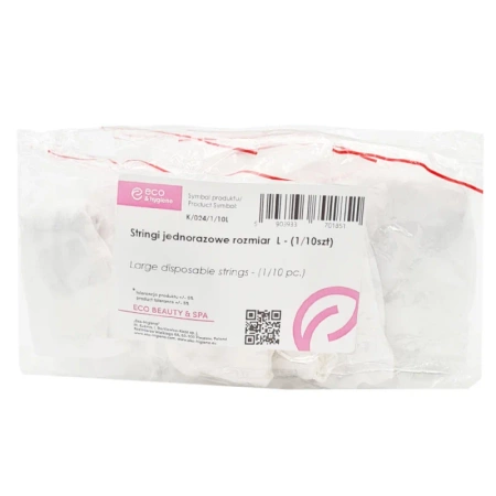 Stringi jednorazowe damskie L majtki do masażu białe włóknina nieprześwitujące 10szt