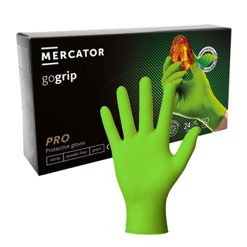 Rękawiczki nitrylowe XL zielone Mercator Gogrip green 50szt