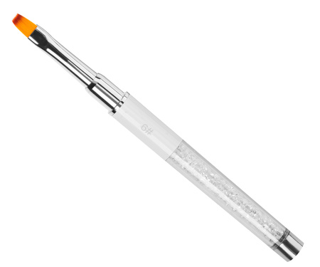 Pędzelek Do Żelu z Cyrkoniami #6 KRYSZTAŁKI - Perłowy