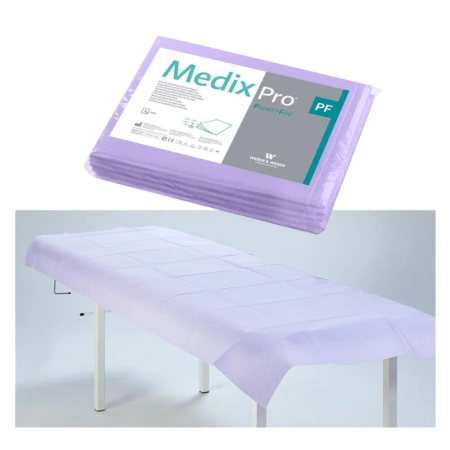 Prześcieradło jednorazowe 77cm x 210cm fioletowe podfoliowane 54g MedixPro 5szt