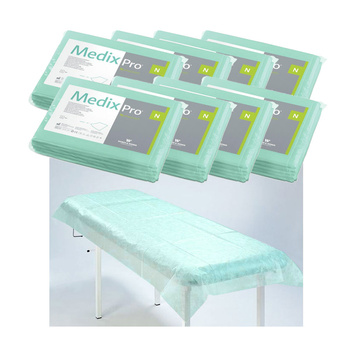 Prześcieradło jednorazowe 80cm x 210cm zielone 20g MedixPro 80szt