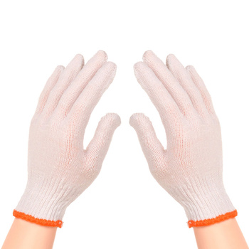 Bawełniana rękawica biała dziana rozmiar 9/10 12 par