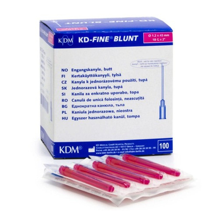Igły do pobierania leków 40mm x 1,2mm 18G KDM KD-Fine Blunt 100szt