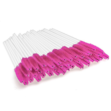 Szczoteczka Spiralka do Rzęs i Brwi, Clavier 50 szt. - biało-bordowa